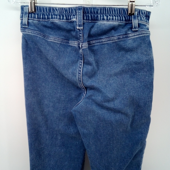 aerie 2022 Cotton Blend Elastic Waist Blue Denim Bootcut Jeans S - Picture 7 of 10